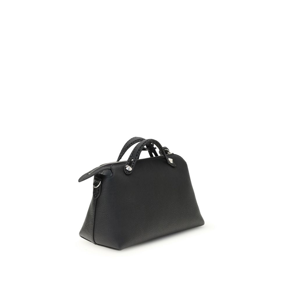 Fendi Schwarze Kalbshaut Bos Taurus Schultertasche